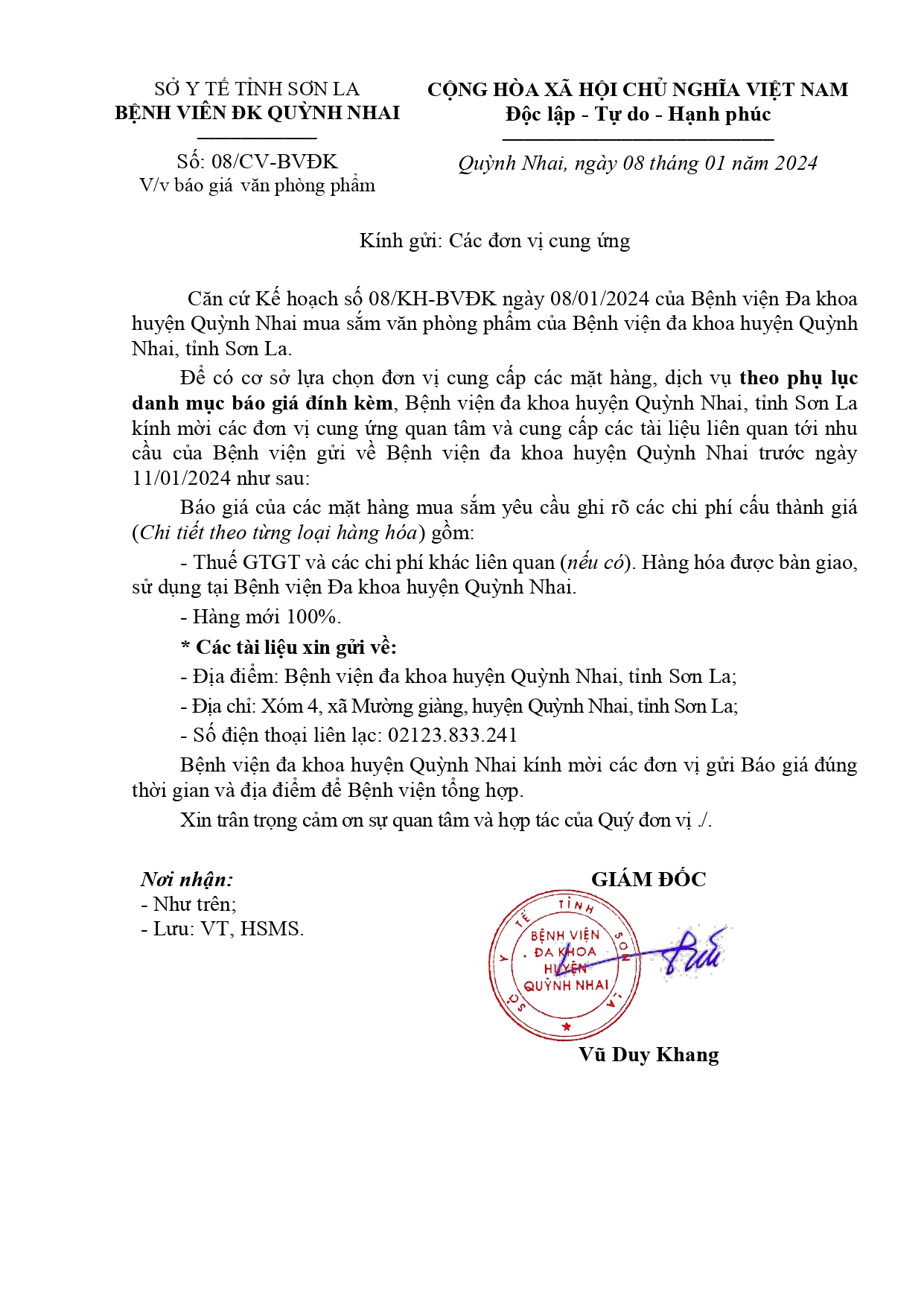 Báo giá văn phòng phẩm