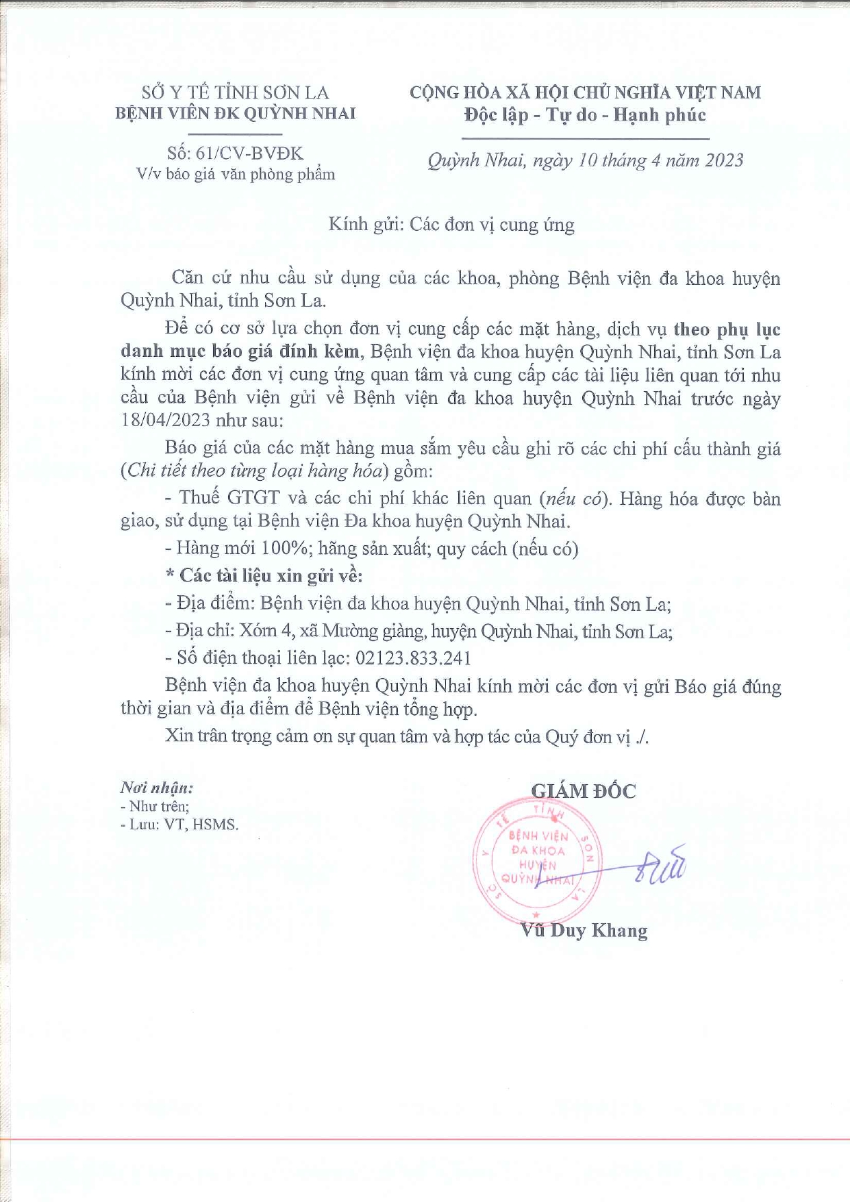 Báo giá văn phòng phẩm