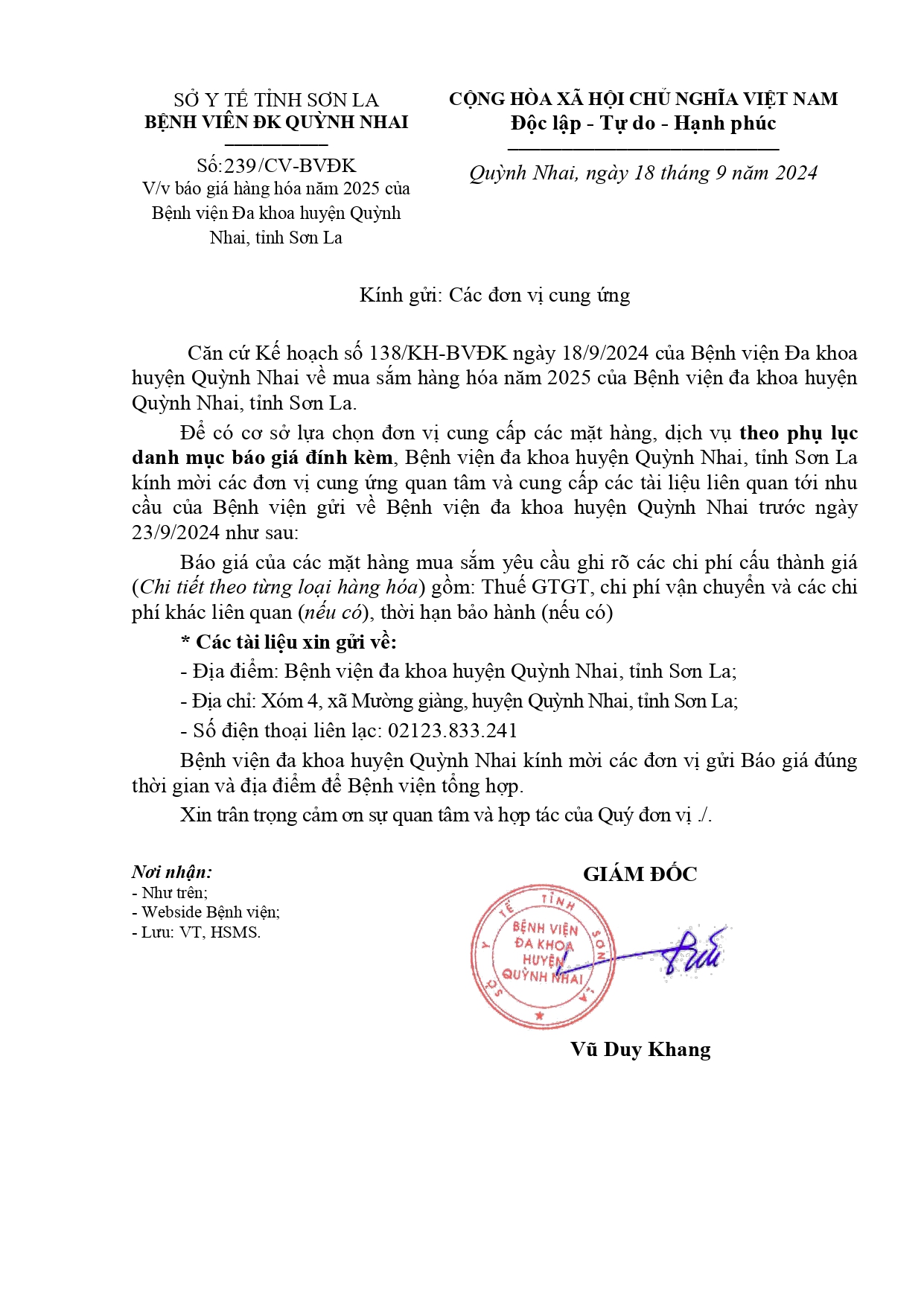 Báo giá hàng hóa năm 2025