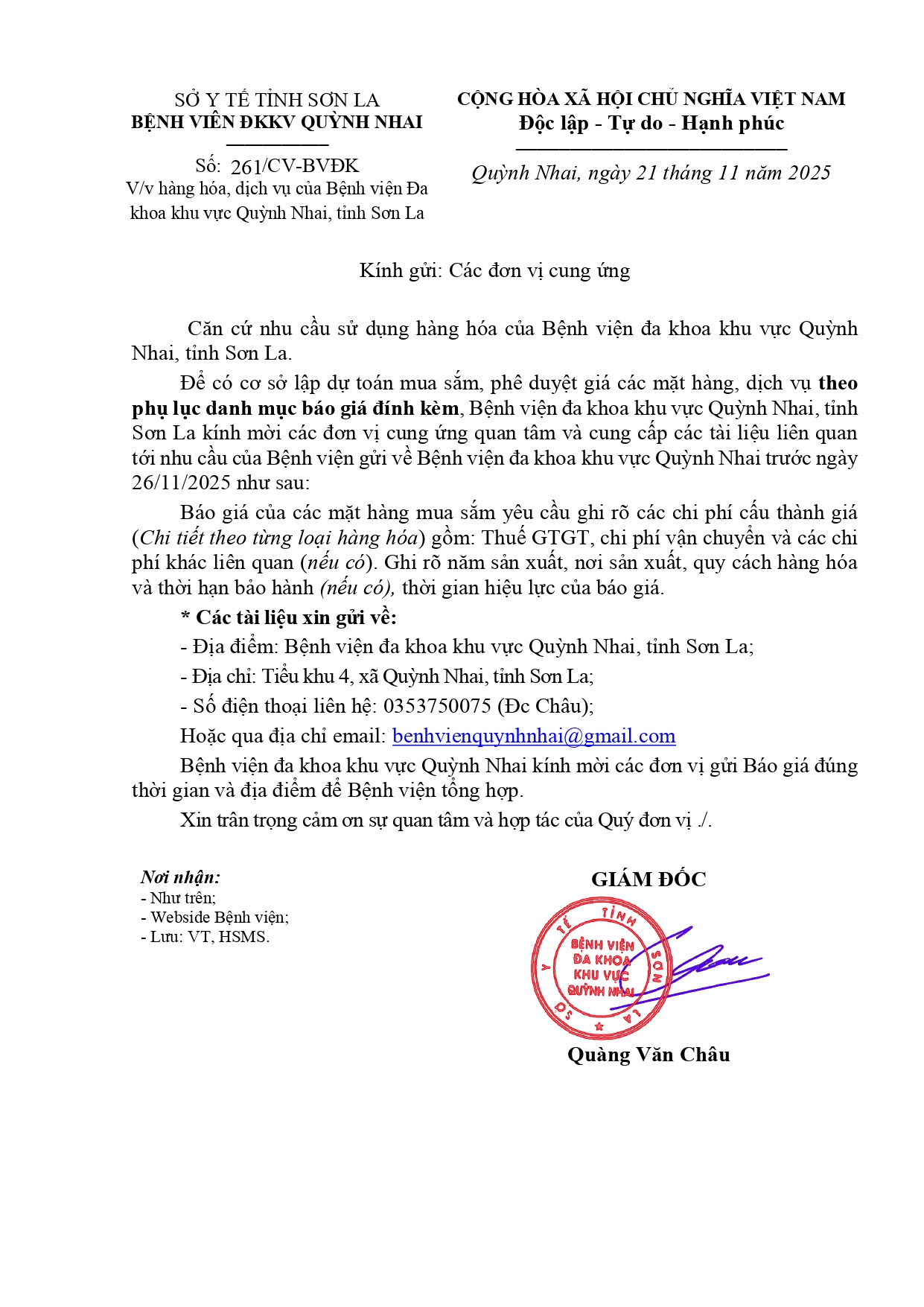 Công văn báo giá hàng hóa (Biểu mẫu,văn phòng phẩm)